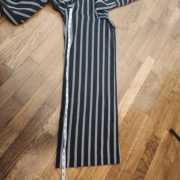 Veronica‎ Beard Cypress Womens Striped Wide Leg Strapless Jumpsuit Black White 6 - Picture 10 of 10